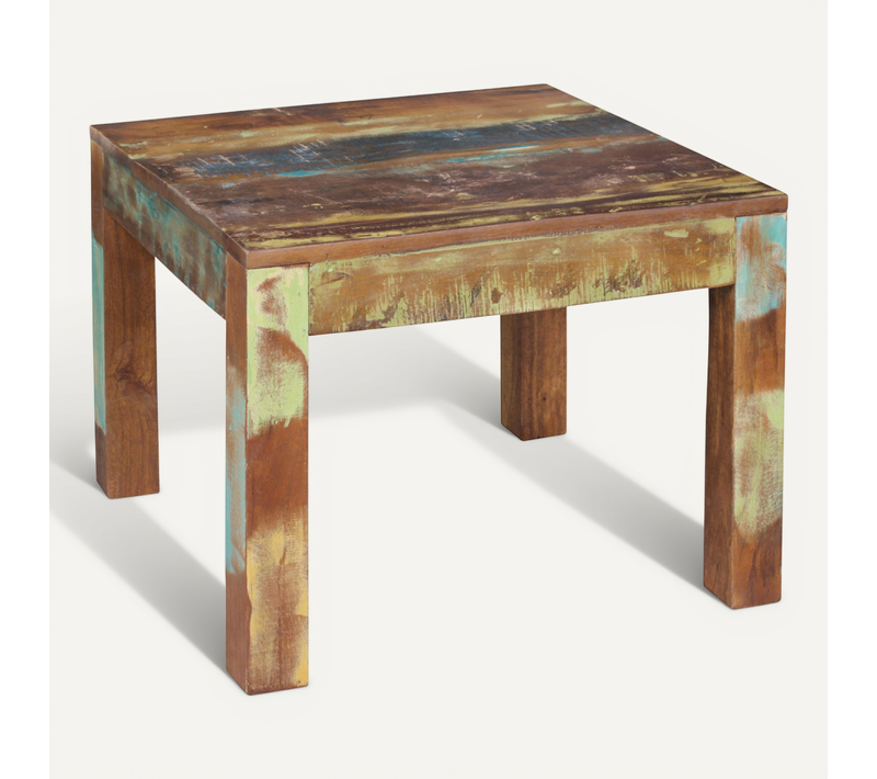 Table Basse Bois Massif 60x47x60 Cm Table En Bois Table D'appoint Shabby