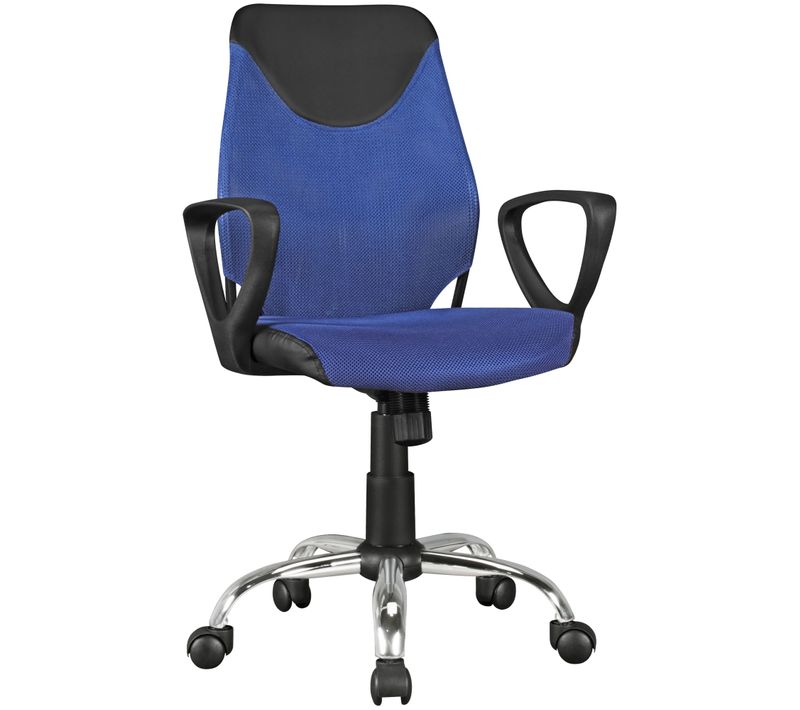 Chaise De Bureau Enfant Chaise Pivotante Tissu Fauteuil Ergonomique Bleu