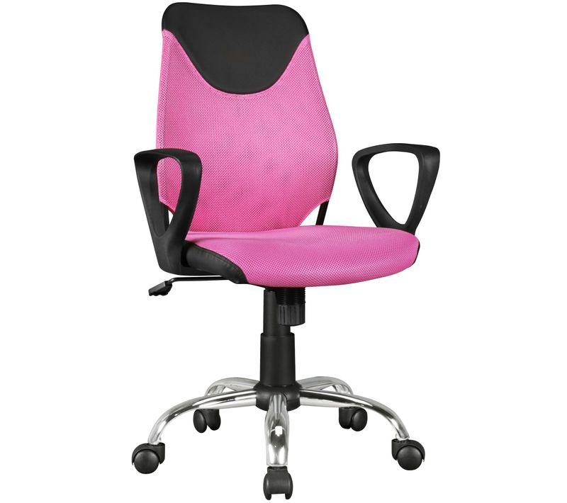 Chaise De Bureau Enfant Chaise Pivotante Tissu Fauteuil Ergonomique Rosa