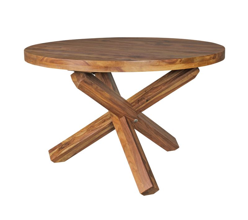 Table De Salle à Manger Cuisine 120 Cm Bois Massif Petite Ronde Moderne Sheesham