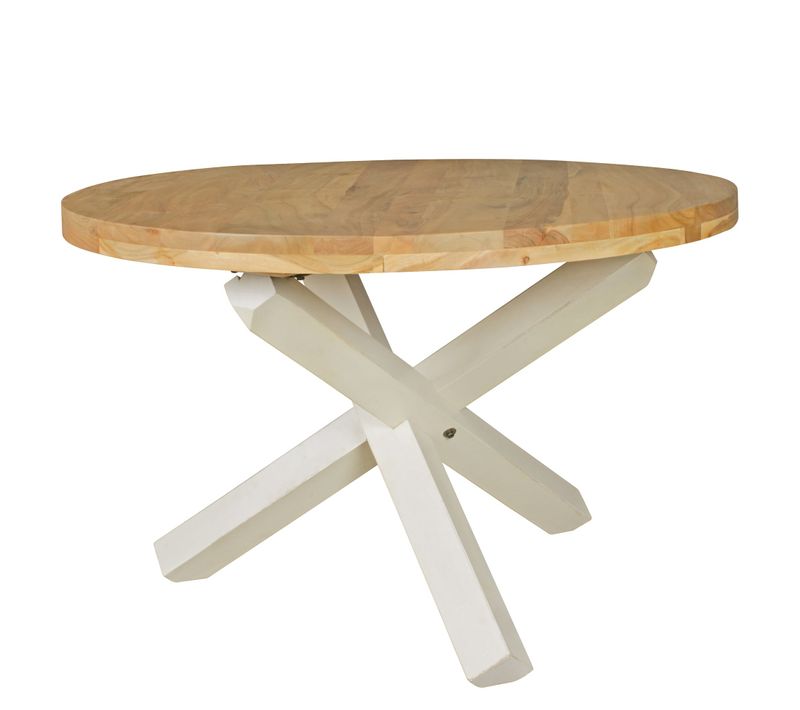 Table De Salle à Manger Cuisine 120 Cm Bois Massif Petite Ronde Moderne Acacia
