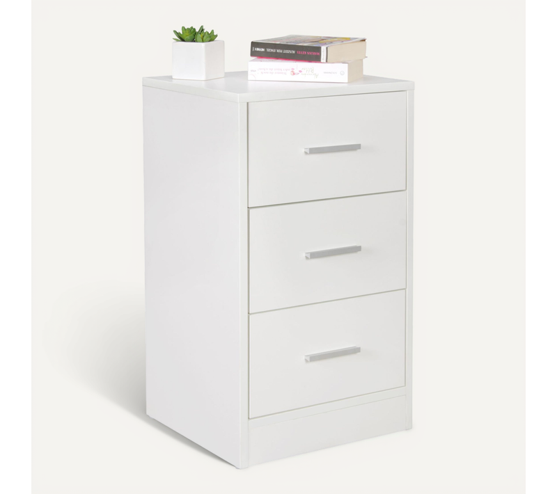 Table De Chevet 37,5x68x35 Cm Console De Nuit Moderne Avec Tiroir Design Blanc