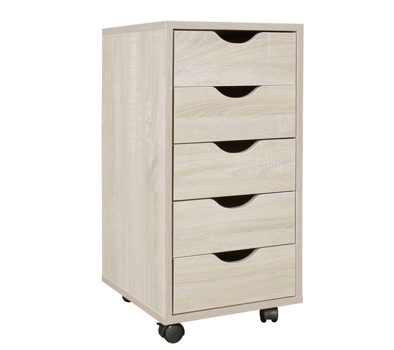 Caisson De Bureau 33x64x38 Cm Placard De Rangement Mobile Avec Roulettes Gris