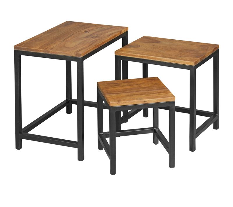 Tables Gigogne Bois Massif Table D'appoint Lot De 3 Table Basse Ensemble Sheesham