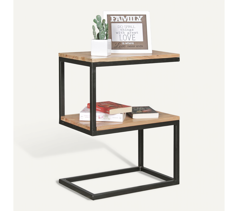 Table D'appoint Bois Massif 45x60x30 Cm Bout De Canapé Table De Salon Acacia