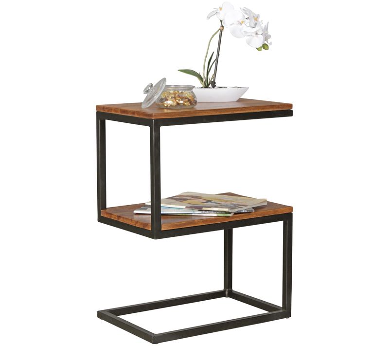 Table D'appoint Bois Massif 45x60x30 Cm Bout De Canapé Table De Salon Sheesham