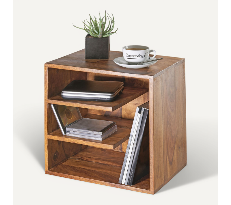 Table D'appoint Bois Massif 43x43x30 Cm Bout De Canapé Table De Salon
