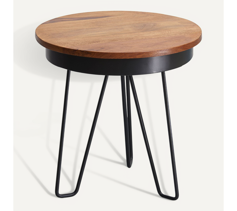Table D'appoint Bois Massif 43x45x43cm Bout De Canapé Table De Salon