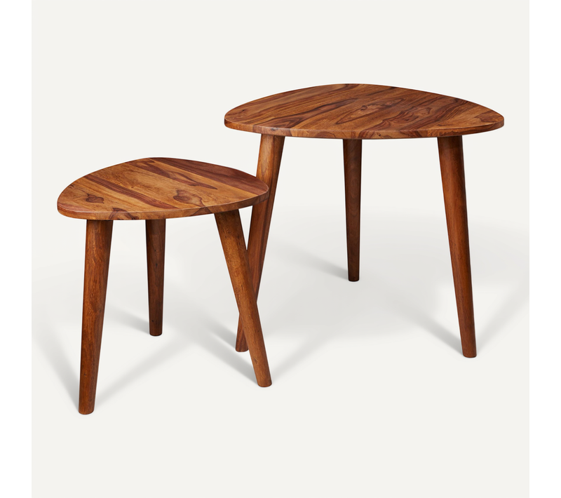 Tables Gigogne Bois Massif Table D'appoint Lot De 2 Table Basse Ensemble Sheesham