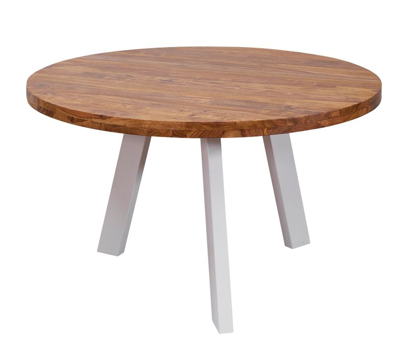 Table De Salle à Manger Cuisine 130 Cm Bois Massif Petite Ronde Moderne