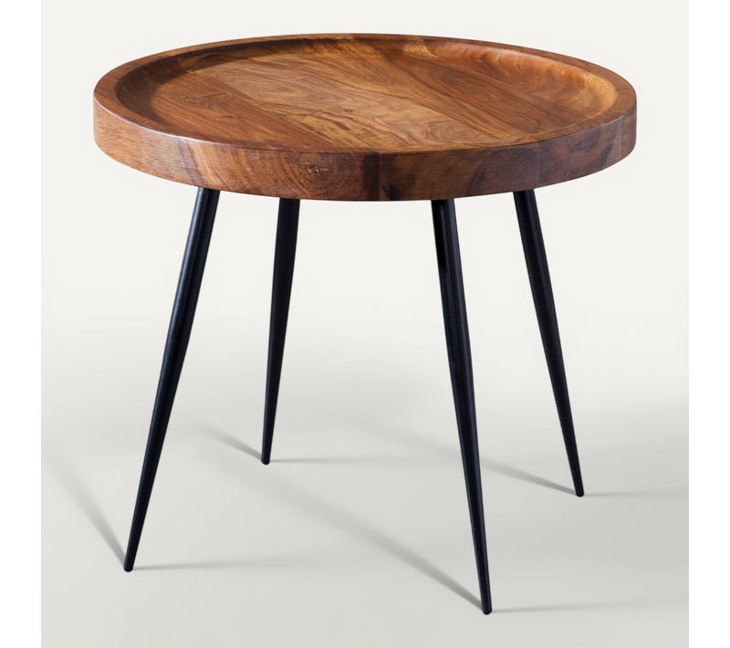Table D'appoint Bois Massif 46x40x46cm Bout De Canapé Table De Salon