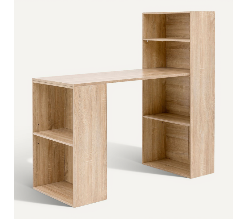 Table De Bureau Petit 120x120x53 Cm Table Pour Ordinateur Avec Étagère Gris