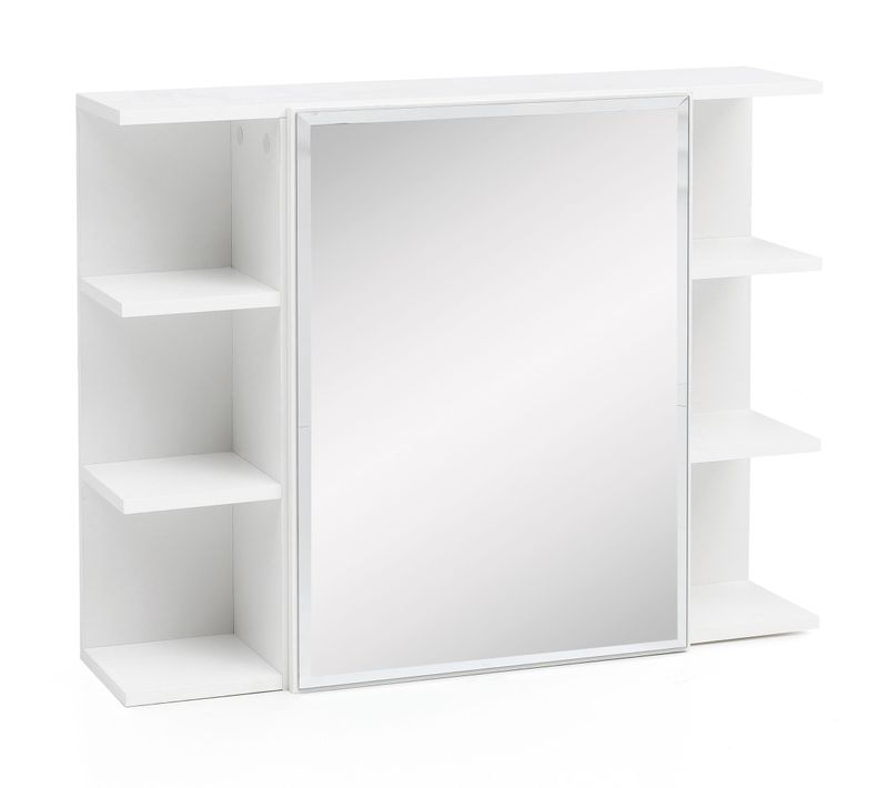 Moderne Armoire Murale En Bois Miroir 80x64,5x20 Cm Blanc