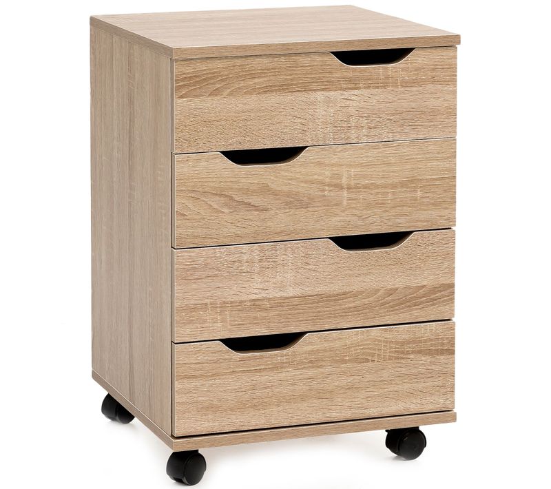 Caisson De Bureau 40x60x40 Cm Placard De Rangement Mobile Avec Roulettes