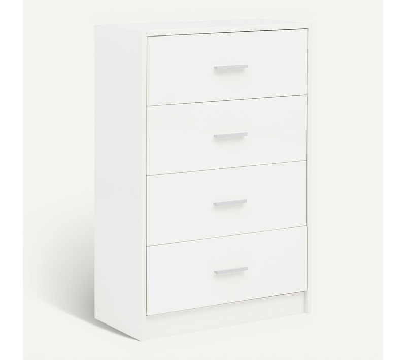 Commode Avec 4 Tiroirs 60x90x30 Cm Blanche