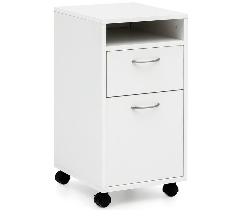 Caisson De Bureau 33x63x38 Cm Placard De Rangement Mobile Avec Roulettes