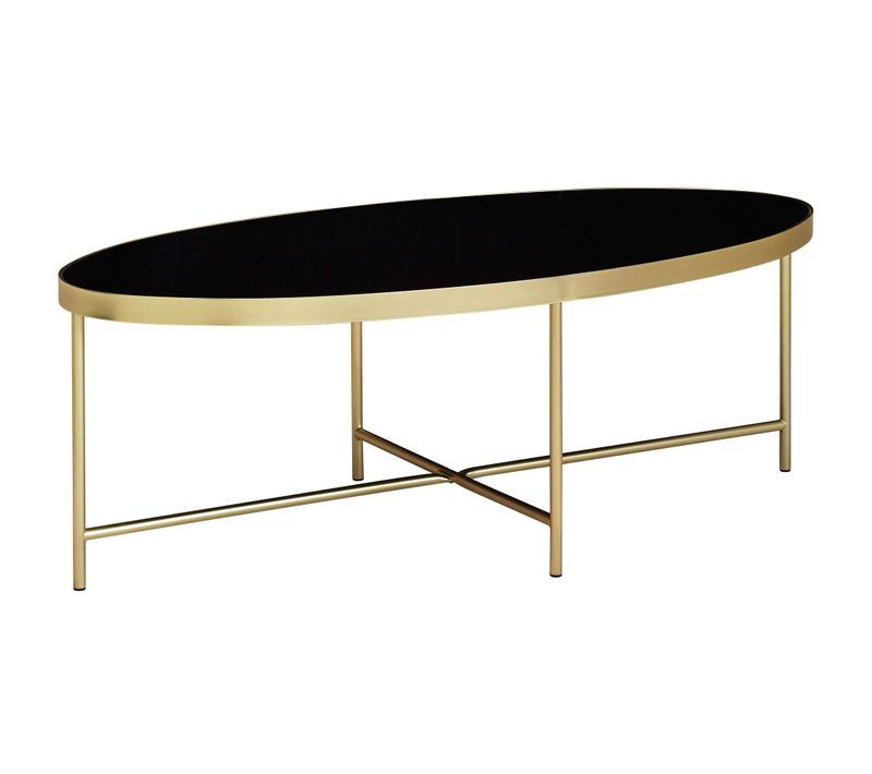 Table Basse En Verre Noir Table De Salon Ovale 110 X 56 Table En Verre Or
