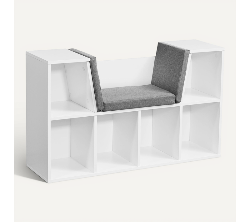 Design Étagère Avec Assise 101,5x61,5x30 Cm Étagère à Chaussures Blanche Étagère Debout