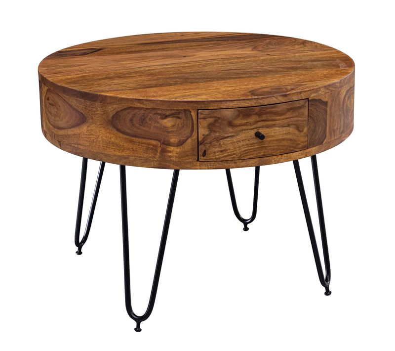 Table Basse Bois Massif 60 Cm Table De Salon Table Basse Ronde Étagère