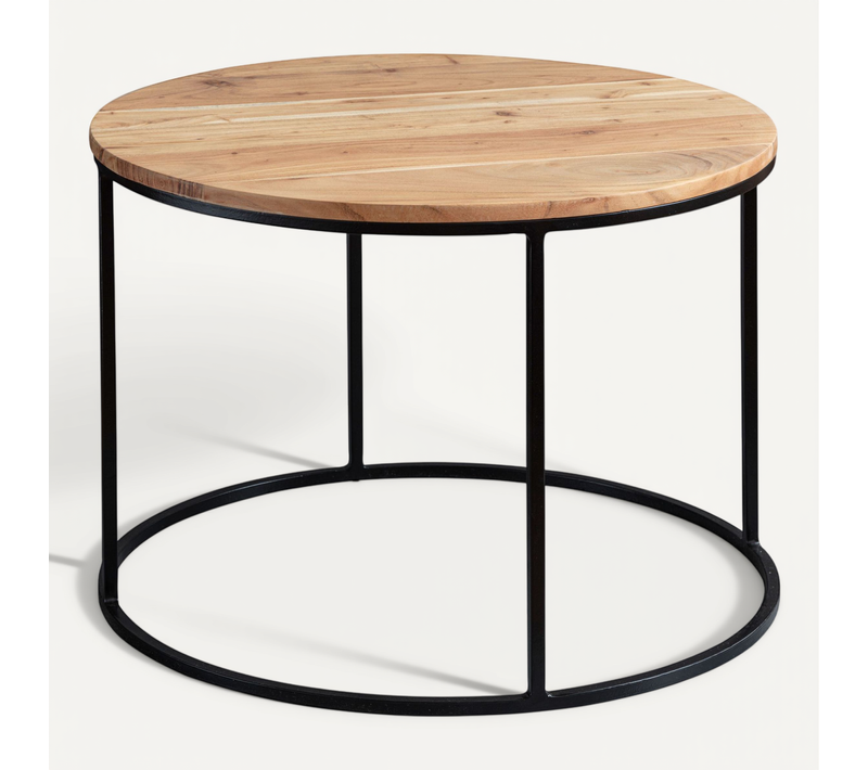 Table Basse Bois Massif 60x43x60 Cm Table De Salon Table Basse Table Ronde