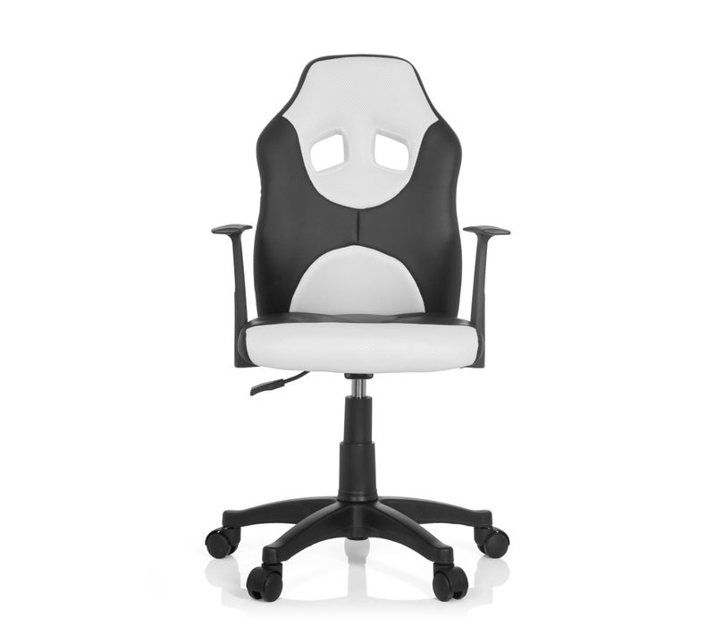 Chaise Pivotante Pour Des Enfants Kid Game Al Simili Noir/blanc Accoudoirs Compris