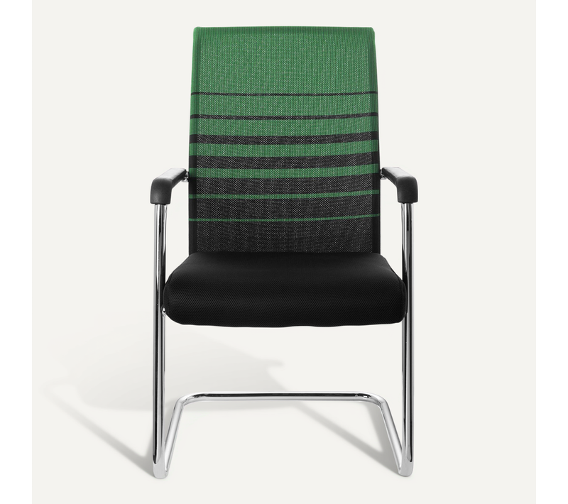 Chaises Cantilever Falcone V Tissu / Tissu Maille Noir/vert Accoudoirs Compris