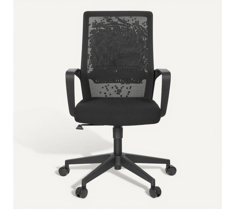 Fauteuil De Bureau Preston Noir Tissu Accoudoirs Compris