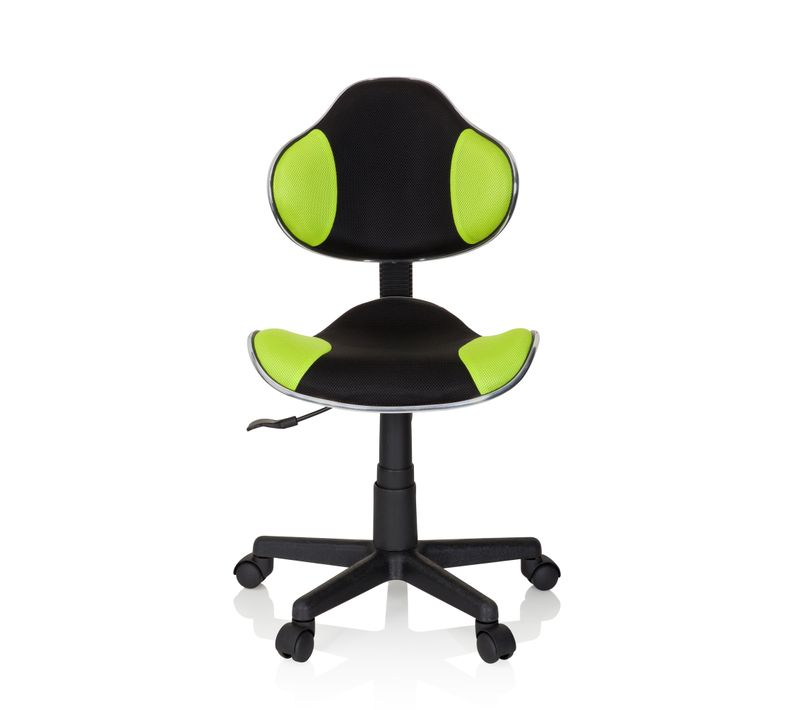 Chaise Pivotante Pour Des Enfants Kiddy Gti-2 Tissu Noir/vert Sans Accoudoirs