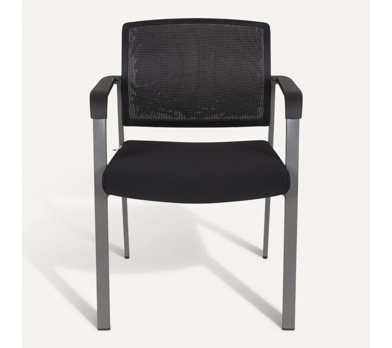 Chaise à Quatre Pieds Meet Tissu / Tissu Maille Noir Accoudoirs Compris