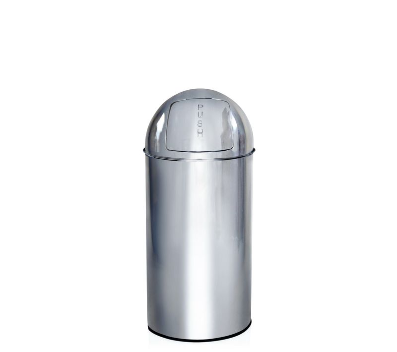 Poubelle Push 35l Tôle En Acier Chrome