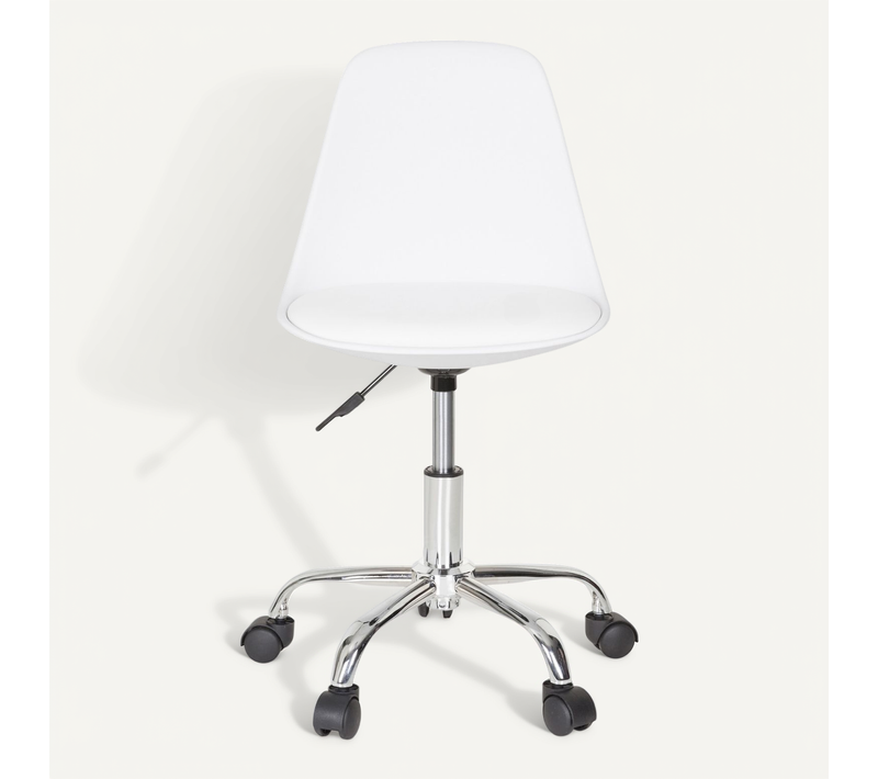 Chaise Pivotante Pour Des Enfants Fancy Ii Simili Blanc Sans Accoudoirs