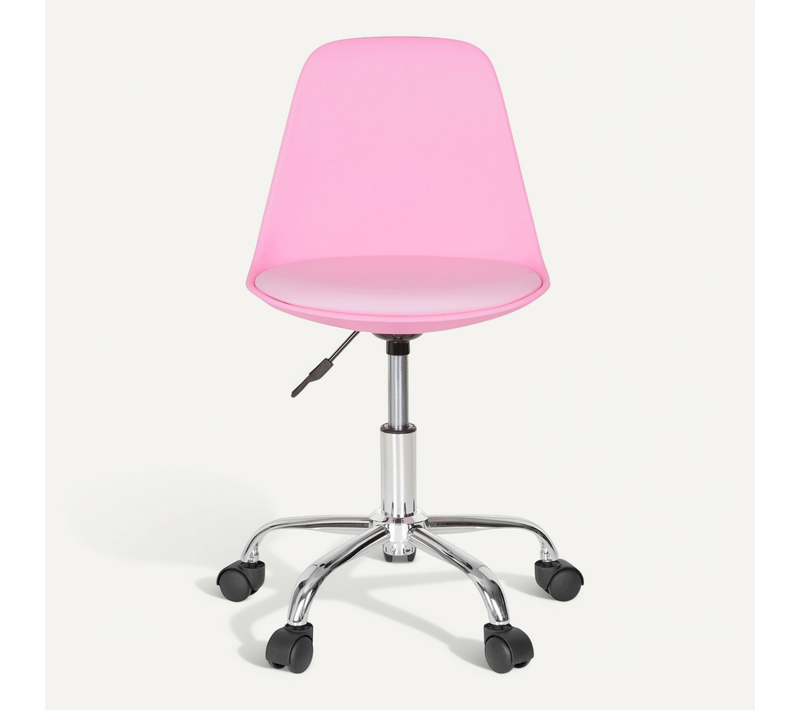 Chaise Pivotante Pour Des Enfants Fancy Ii Simili Rose Sans Accoudoirs