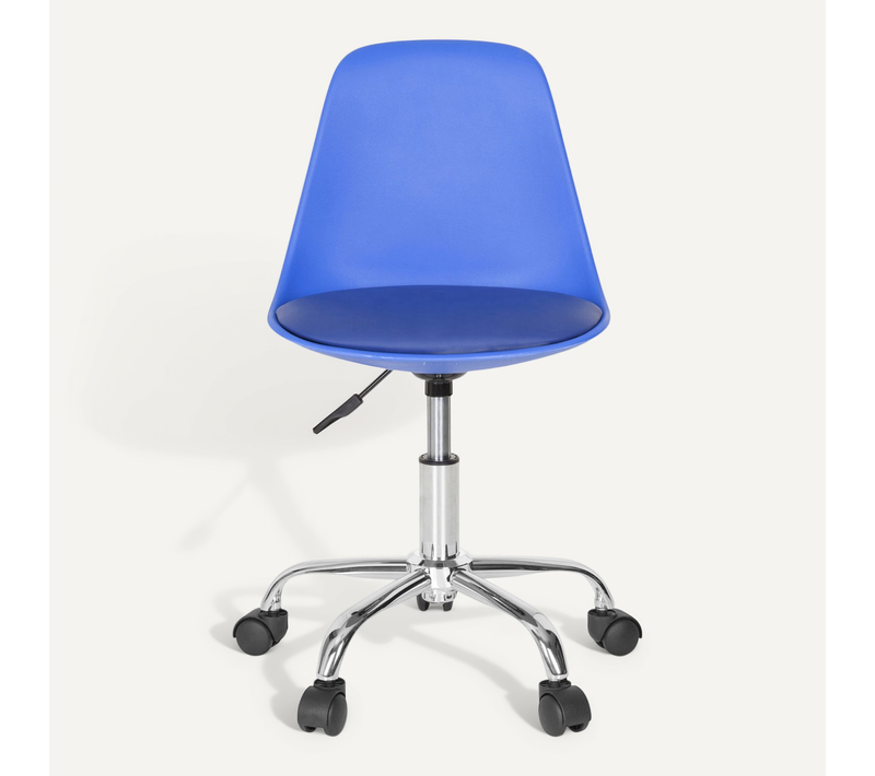 Chaise Pivotante Pour Des Enfants Fancy Ii Simili Bleu Sans Accoudoirs