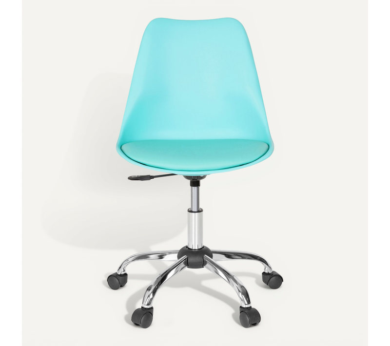 Chaise De Bureau Fancy Pro Simili Turquoise Sans Accoudoirs