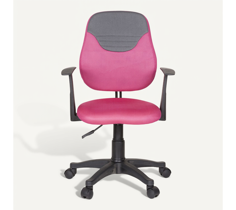 Chaise Pivotante Pour Des Enfants Kiddy Style Tissu Rose/gris Accoudoirs Compris