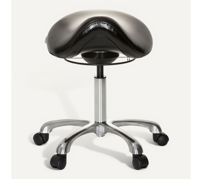 Tabouret De Selle Ortho Sit Simili Noir Sans Accoudoirs