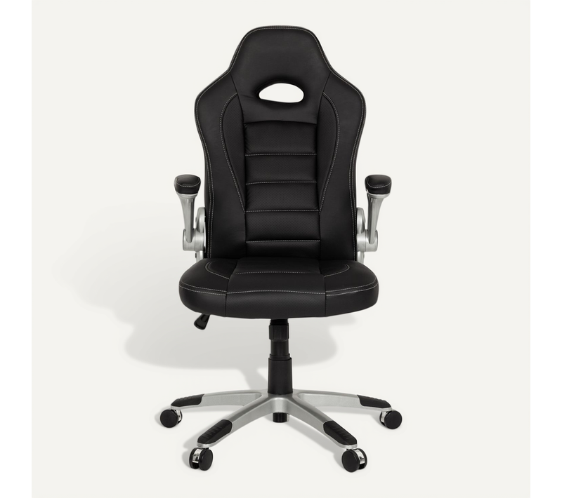 Fauteuil Gamer Game Sport Simili Noir Accoudoirs Fournis, Surface Toucher Doux "softpad"