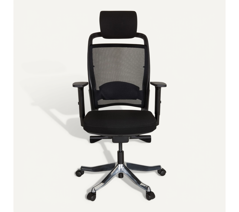 Fauteuil De Bureau Ikast I Tissu / Tissu Maille Noir Accoudoirs Compris