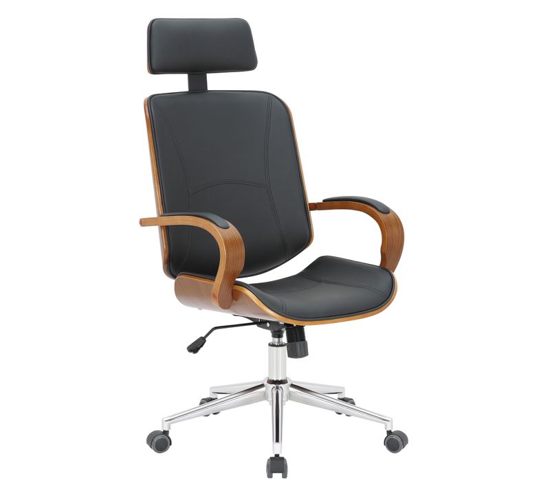 Fauteuil De Bureau Dayton En Similicuir Ajustable Et Pivotant Noyer / Noir