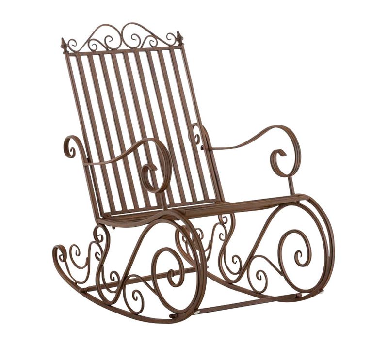 Fauteuil À Bascule Smilla En Fer Forgé Marron