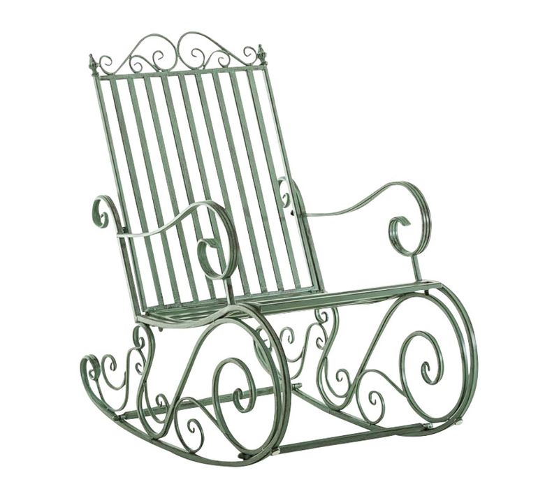 Fauteuil À Bascule Smilla En Fer Forgé Vert Antique