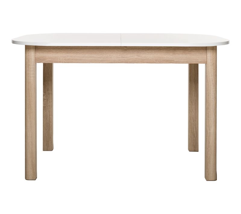 Table à Manger - Kayri - Rectangulaire - Chene Sonoma / Blanc - 4 à 6 Personnes - 120-160 X 76 X 90