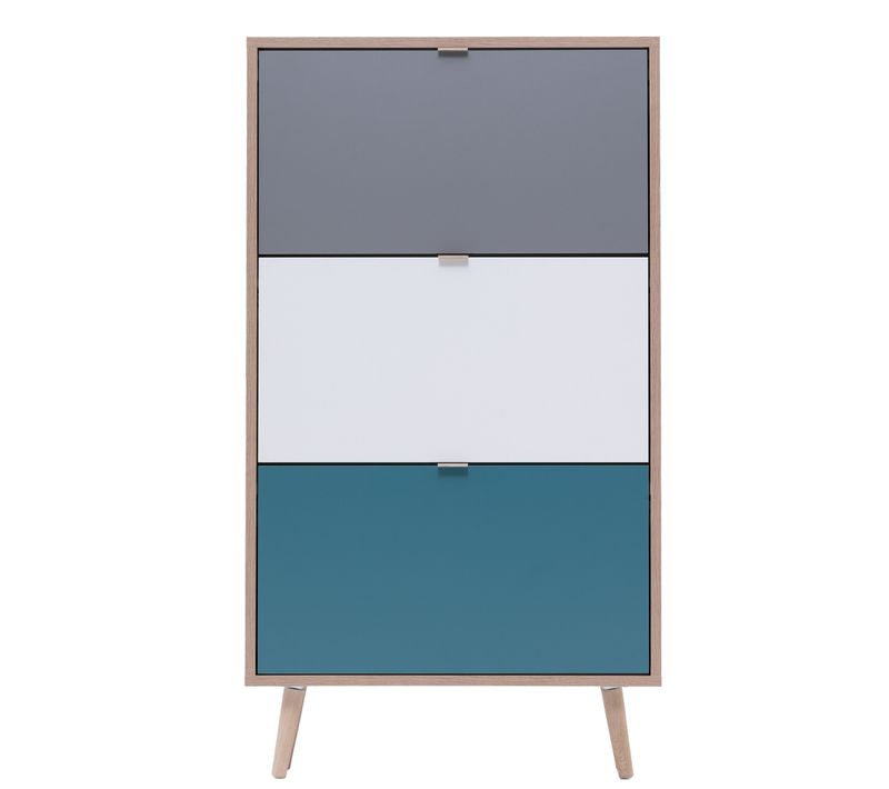 Armoire à Chaussures C-uba 42 Chene Sonoma Et Tricolore