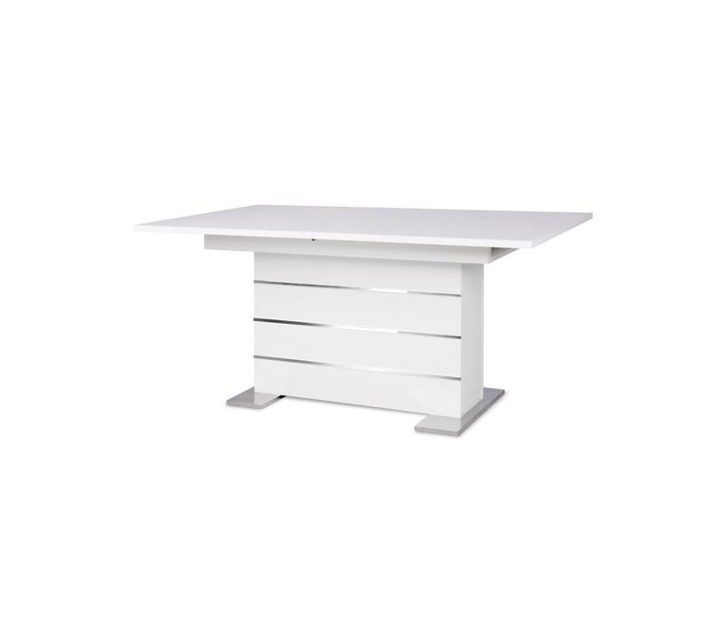 Table Extensible 6-8 Personnes - Rectangulaire - Panneaux De Particules Mélaminés- Mantova - Blanc