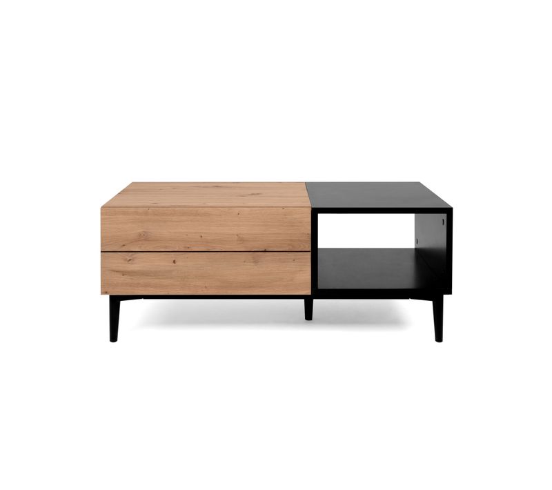 Table basse NOLA Imitation chêne et noir