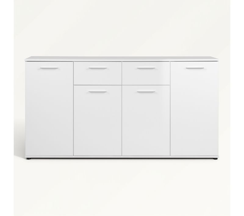 Buffet 4 portes/ 2 tiroirs TOLEDO blanc brillant