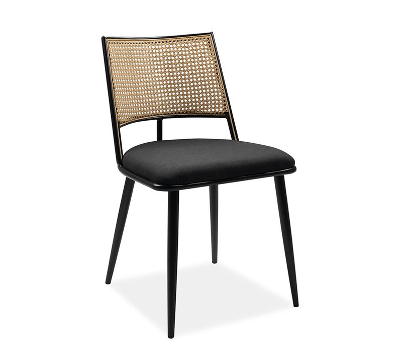 Chaise Métal Noir Dossier Cannage Schiller