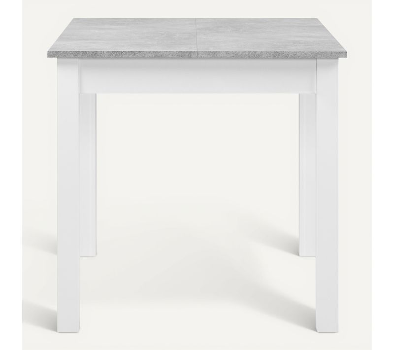 Table extensible L. 80/120 cm DORA Imitation béton/blanc