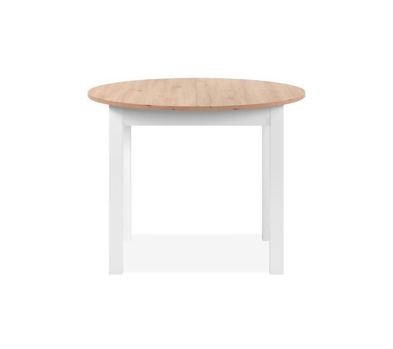 Table ronde extensible 100/140 DORA Imitation chêne et blanc