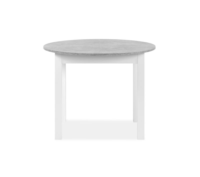 Table ronde extensible 100/140 DORA Imitation béton/blanc